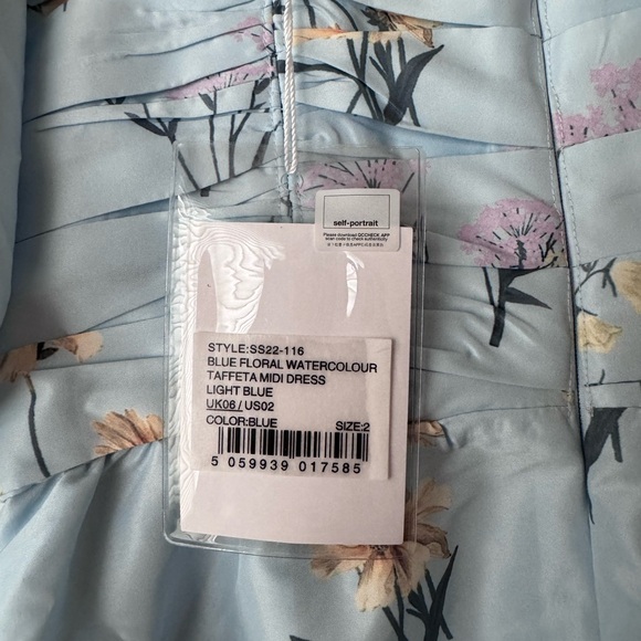 Self-Portrait Taffeta Watercolor Floral Dress - Picture 4 of 4